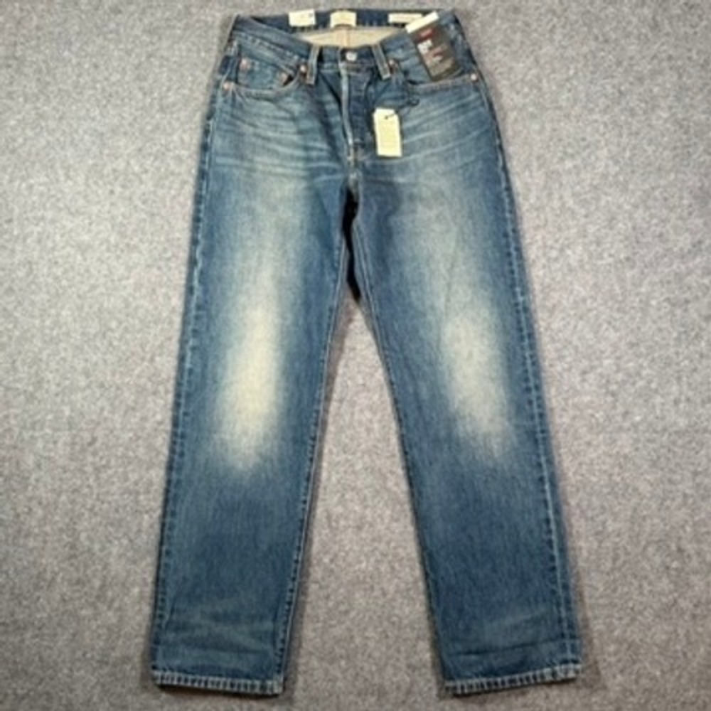 Levis 501 90s Selvedge Denim Jeans Womens 26x30 Medium Wash Blue Classic NWT Lux